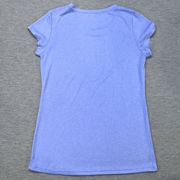 Superman Womens XL Athletic Tee Shirt "I Dont Sweat I Glow" Blue Graphic Print - Picture 4 of 11